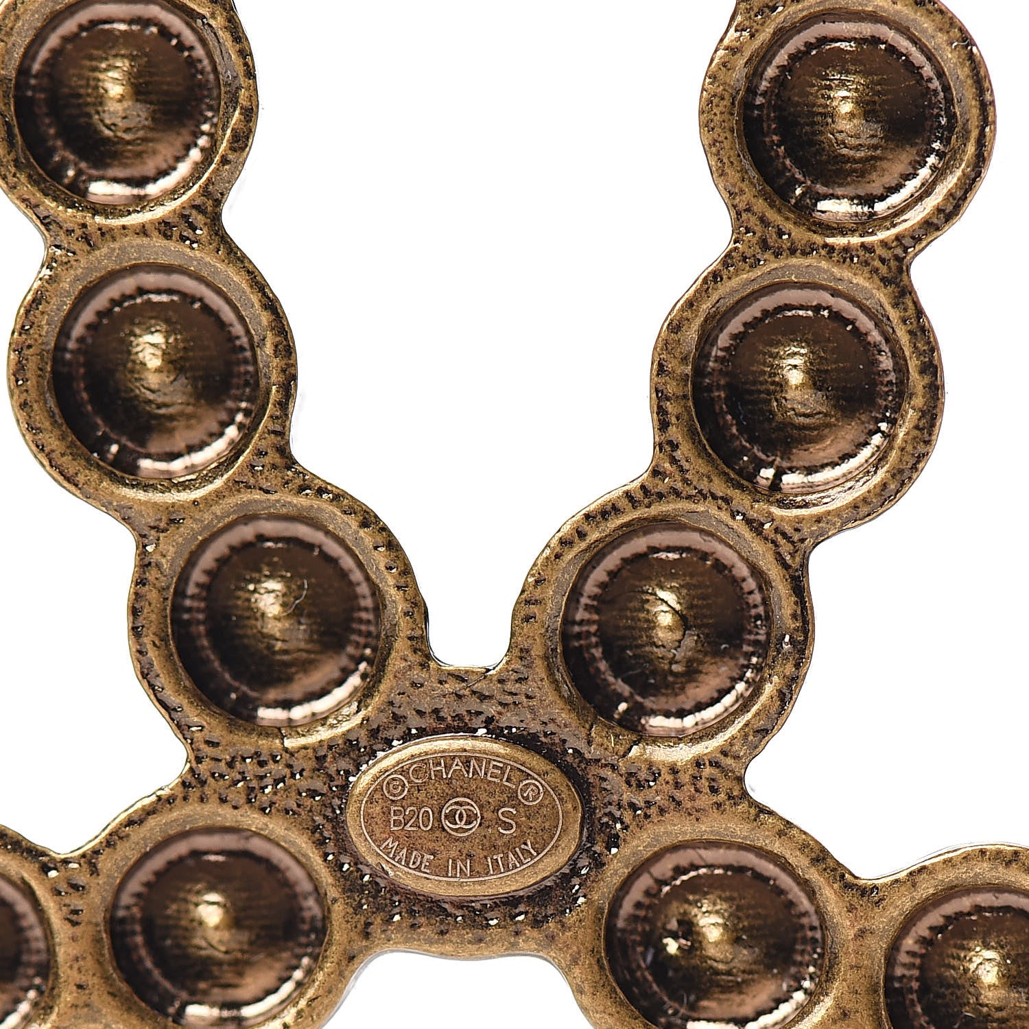 Chanel Crystal Large CC Brooch Gold 4 of 5