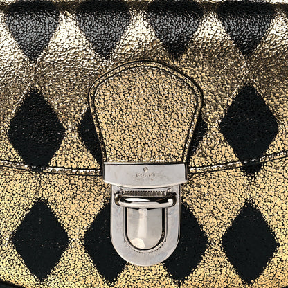 Gucci Metallic Cracked Calfskin Belt Bag Gold Black 9 of 11