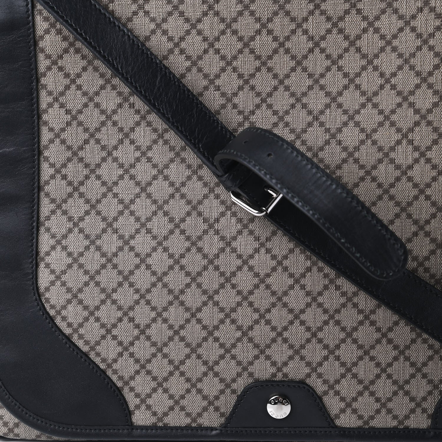 Gucci Diamante Large Flap Messenger Bag Beige Black 10 of 11
