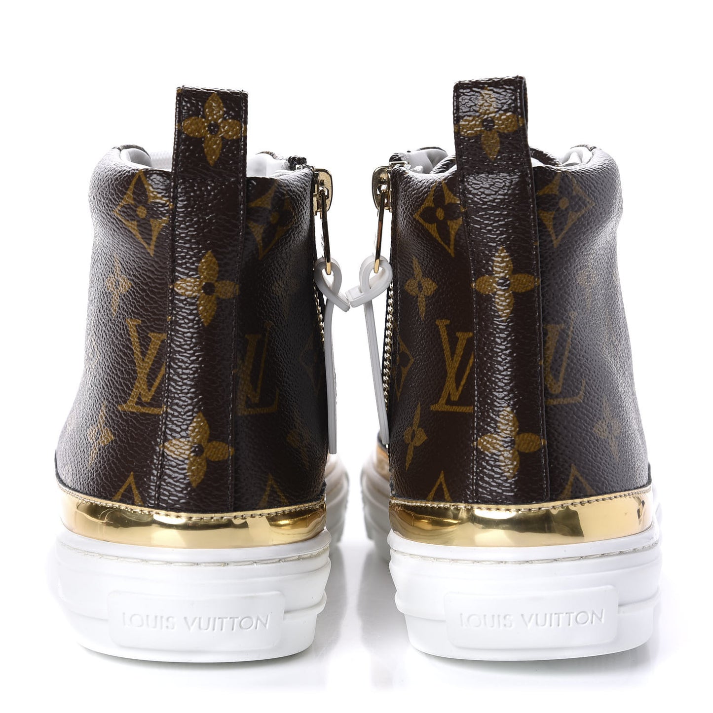 Patent Monogram Stellar Sneaker Boots 35 Gold