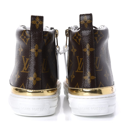 Louis Vuitton Patent Monogram Stellar Sneaker Boots 35 Gold 6 of 9