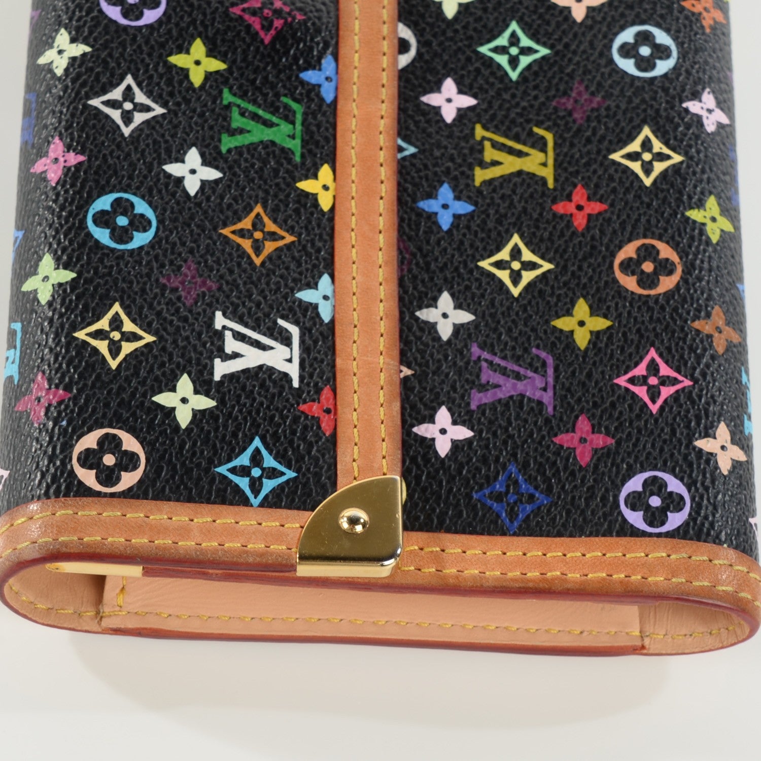 Louis Vuitton Monogram Multicolor Porte Tresor International Wallet Black 6 of 9