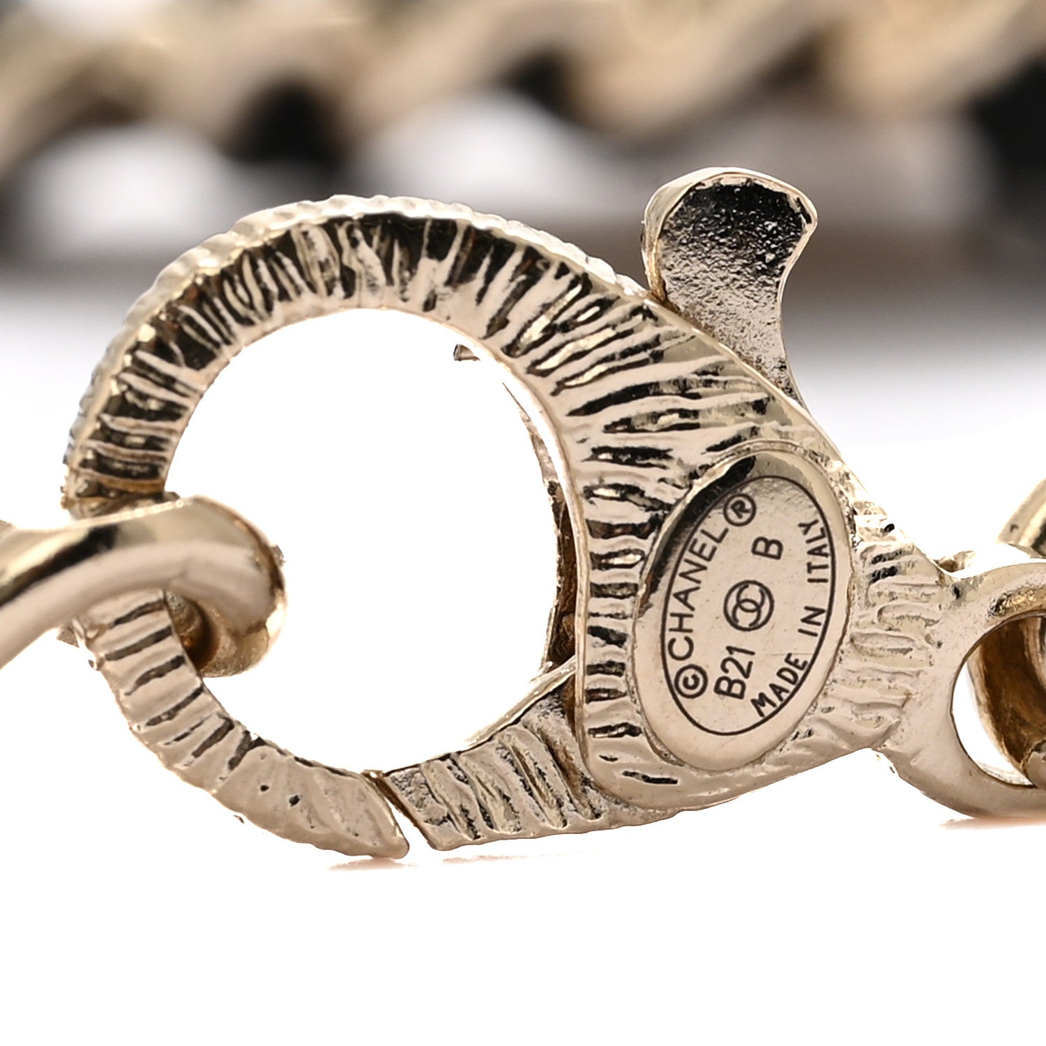 Chanel Lambskin Metal Crystal Pearl CC Bracelet Gold 4 of 6
