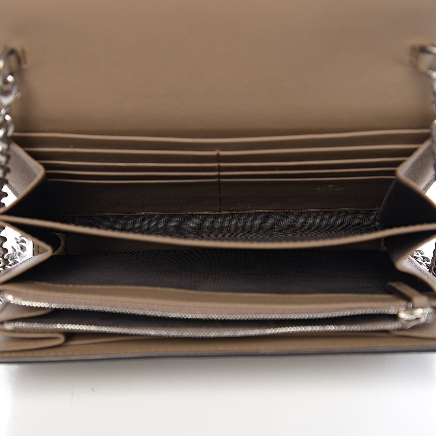 GG Supreme Monogram Mini Dionysus Chain Wallet Beige Taupe