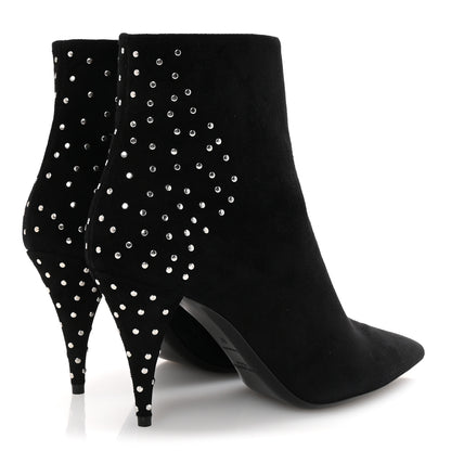 Saint Laurent Suede Studded Kiki 85 Zip Boot 37 Black 5 of 10
