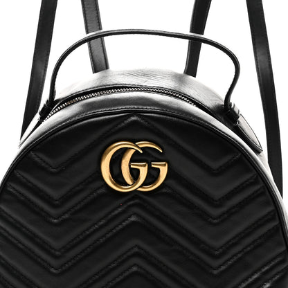 Gucci Calfskin Matelasse GG Marmont Dome Backpack Black 8 of 10