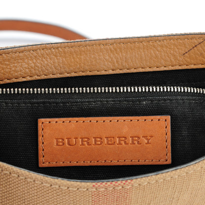 Burberry Mega Check Grainy Calfskin Small Gowan Messenger Bag Saddle Brown 7 of 19