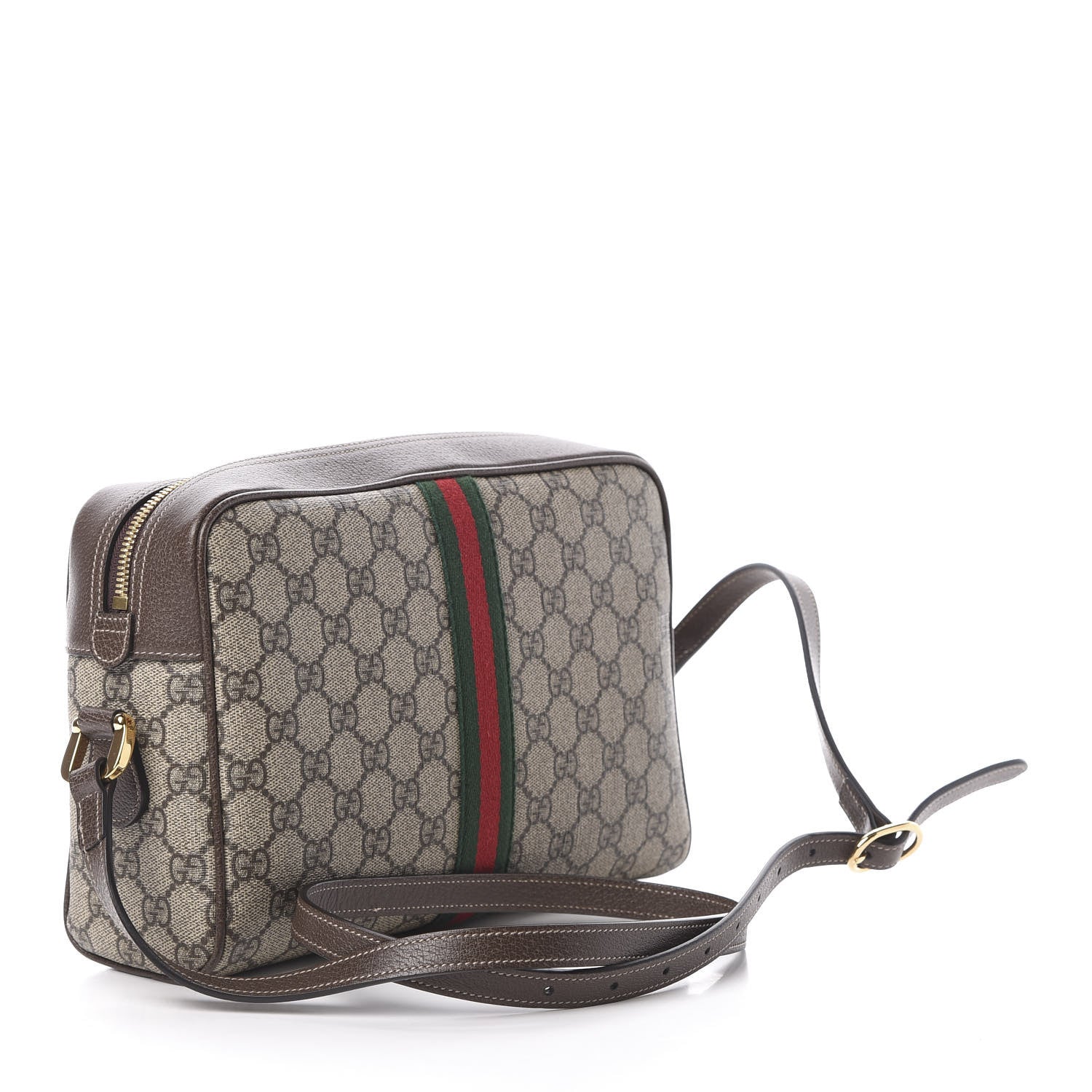 Gucci GG Supreme Monogram Web Small Ophidia Shoulder Bag Brown 3 of 10