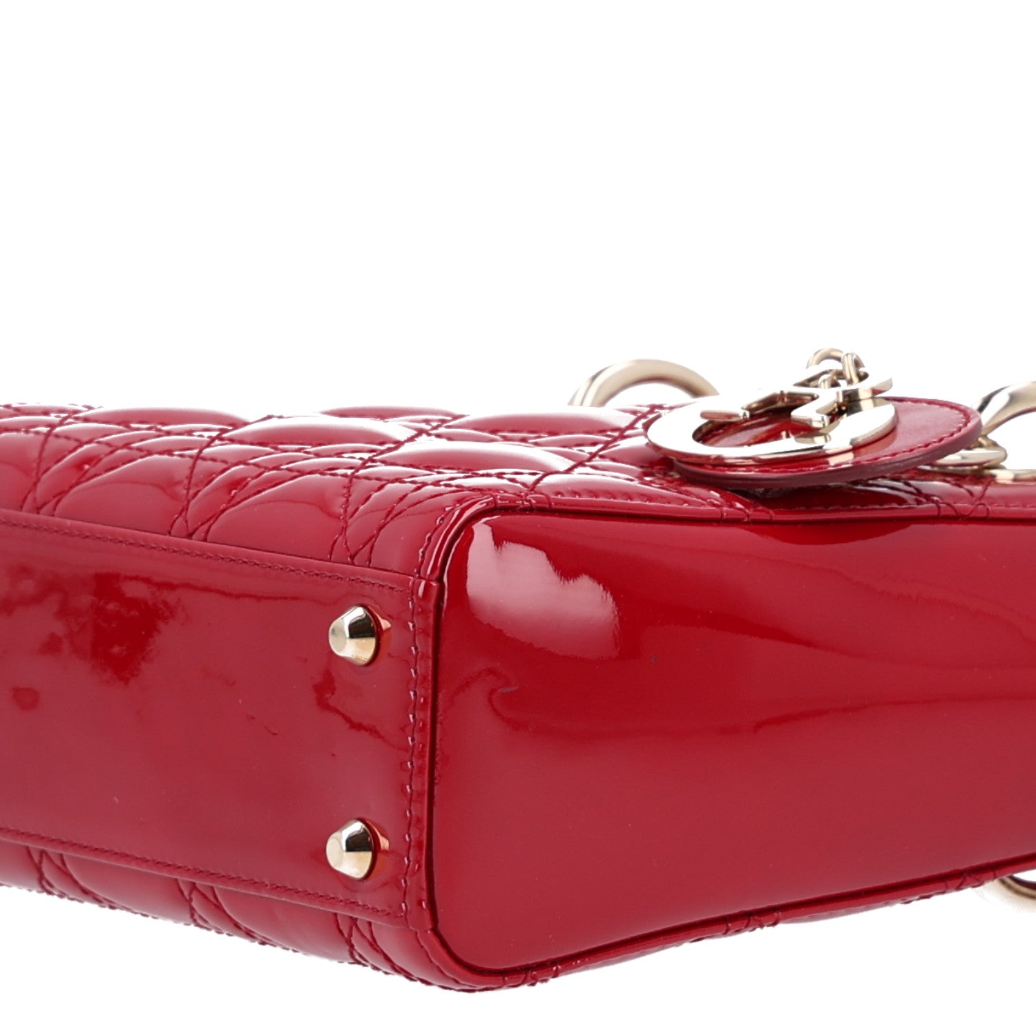 Christian Dior Patent Cannage Mini Lady Dior Red 10 of 10