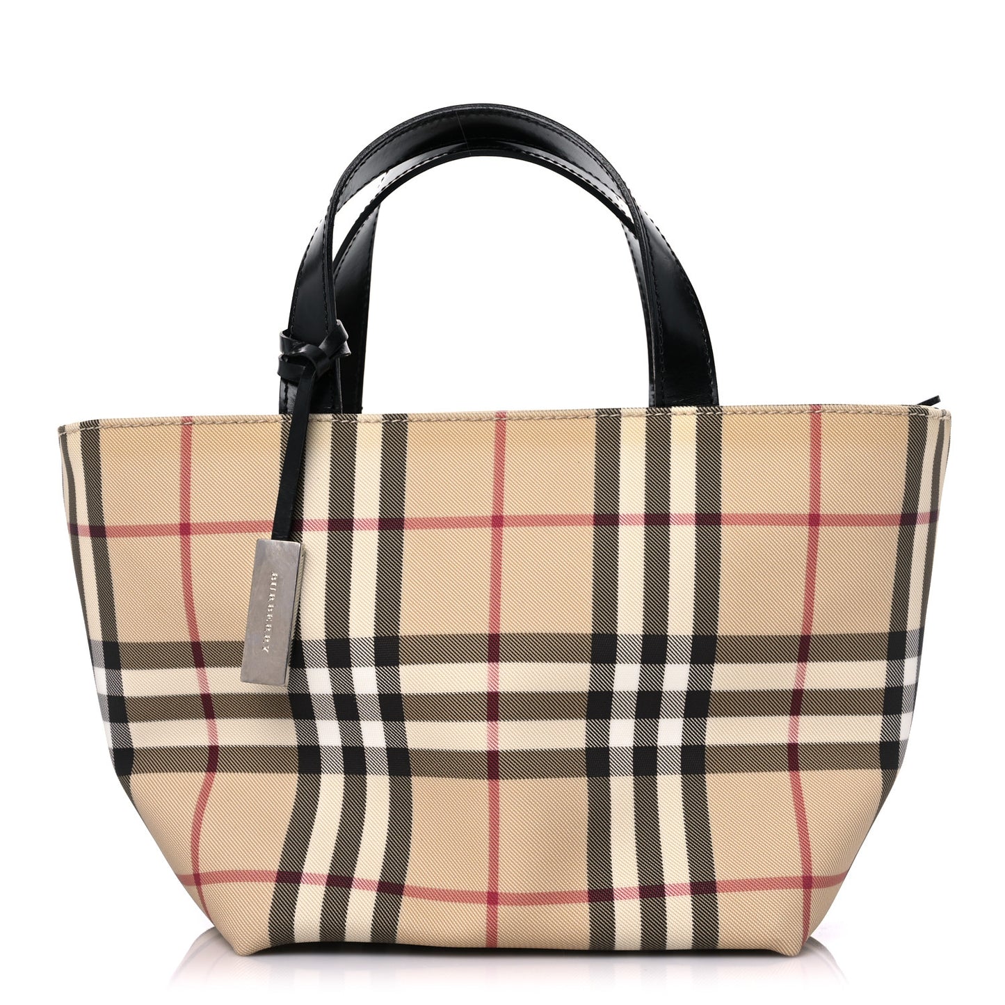 House Check Small Tote Black