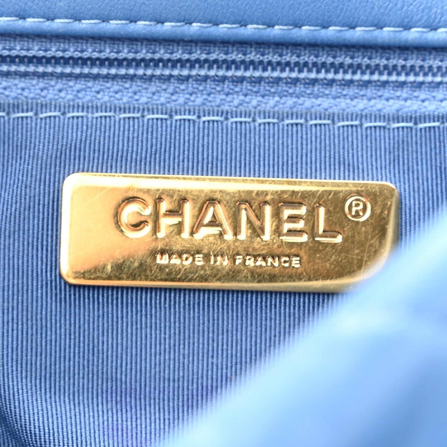 Chanel Lambskin Quilted Medium Chanel 19 Flap Blue 6 of 13