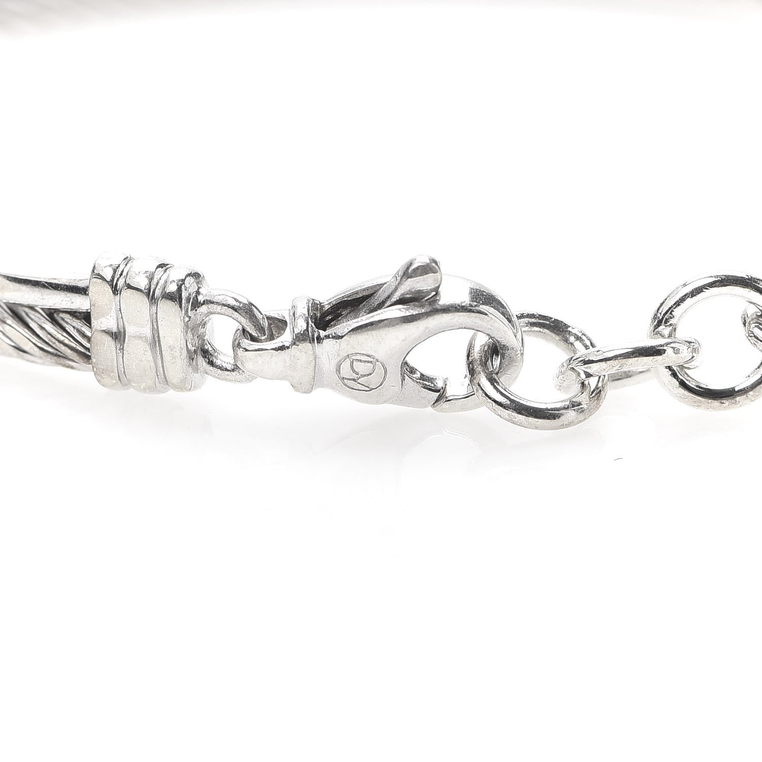 David Yurman Sterling Silver Diamond 3mm Crossover Bracelet 5 of 5
