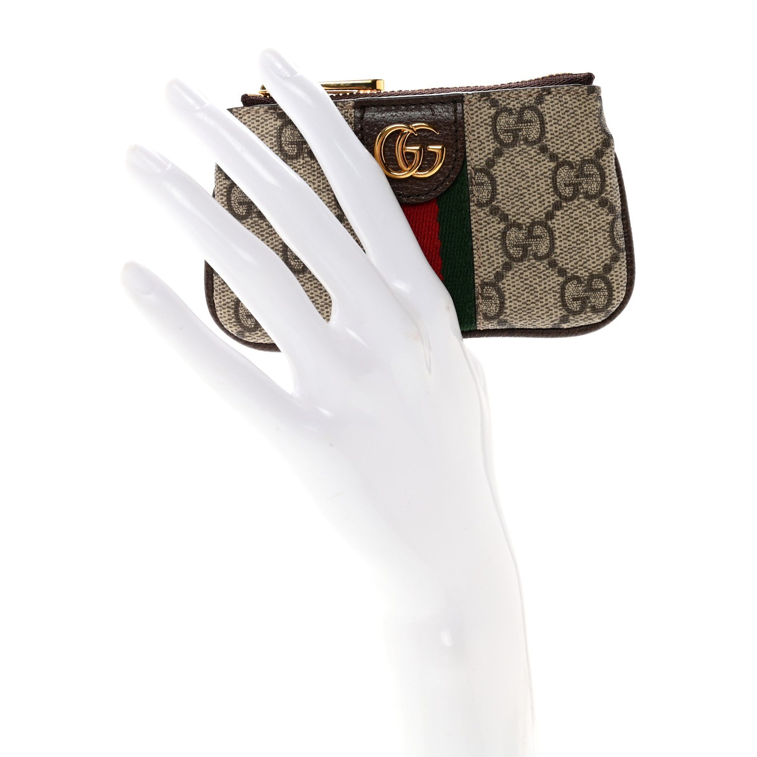 Gucci GG Supreme Monogram Web Ophidia Key Case Beige New Acero 1 of 10