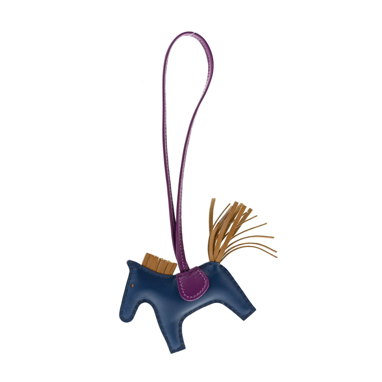 Milo Lambskin Grigri Rodeo Horse Bag Charm PM Bleu de Malte Kraft Violet