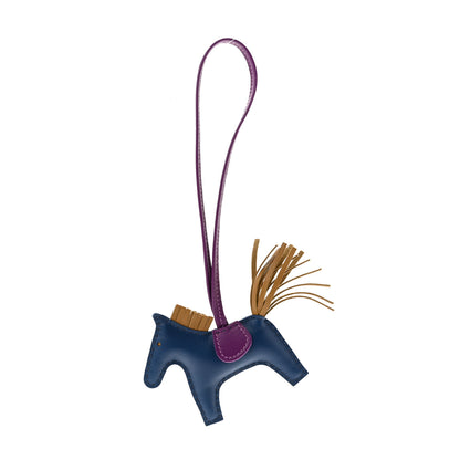 Hermes Milo Lambskin Grigri Rodeo Horse Bag Charm PM Bleu de Malte Kraft Violet 1 of 4