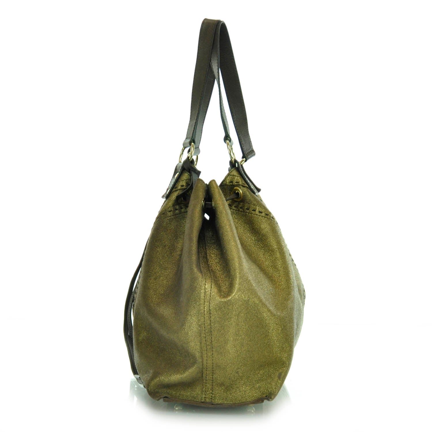 Saint Laurent Leather Reversible Double Sac Y Tote Gold Brown 3 of 17