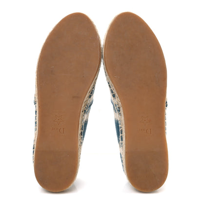 Christian Dior Cotton D-Stripes Embroidered Granville 15mm Espadrilles 35 Deep Ocean 7 of 10