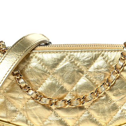 Chanel Metallic Aged Calfskin Quilted Small Gabrielle Clutch With Chain Gold 8 of 10