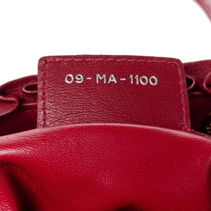 Christian Dior Lambskin Cannage Bow Medium Lady Dior Burgundy 7 of 11