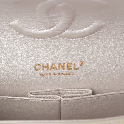 Chanel Iridescent Lambskin Quilted Medium Double Flap Ivory 6 of 10