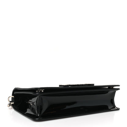 Miu Miu Patent Crystal Logo Mini Crossbody Black 4 of 8
