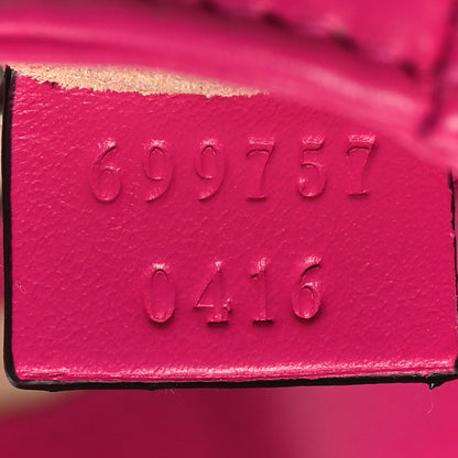 Gucci Calfskin Matelasse Monochrome GG Marmont Chain Belt Bag Classic Fuxia 8 of 10