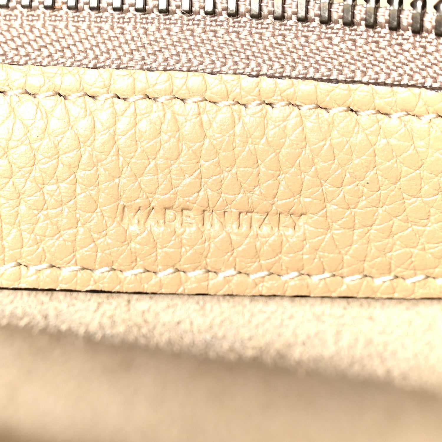 Celine Drummed Calfskin Micro Luggage Dune 6 of 12