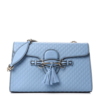 Gucci Microguccissima Medium Emily Chain Shoulder Bag Mineral Blue 1 of 10
