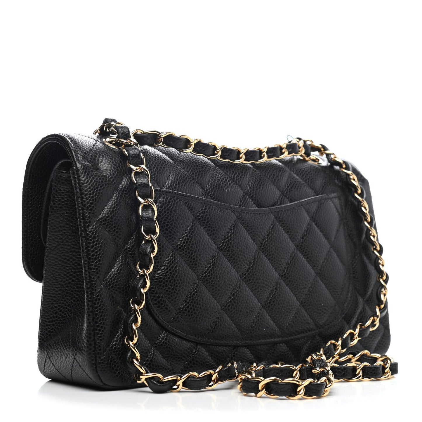 Caviar Quilted Small Double Flap Black