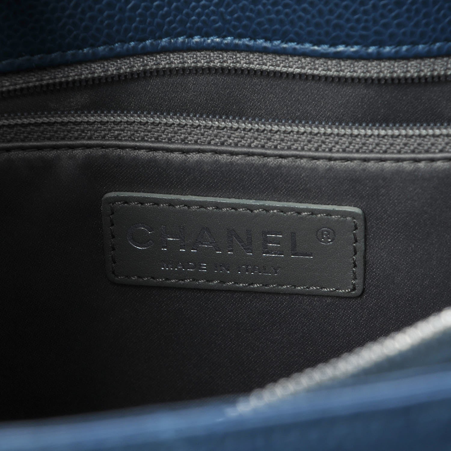 Chanel Caviar Quilted Grand Shopping Tote GST Dark Blue 6 of 10