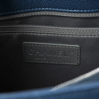 Chanel Caviar Quilted Grand Shopping Tote GST Dark Blue 6 of 10