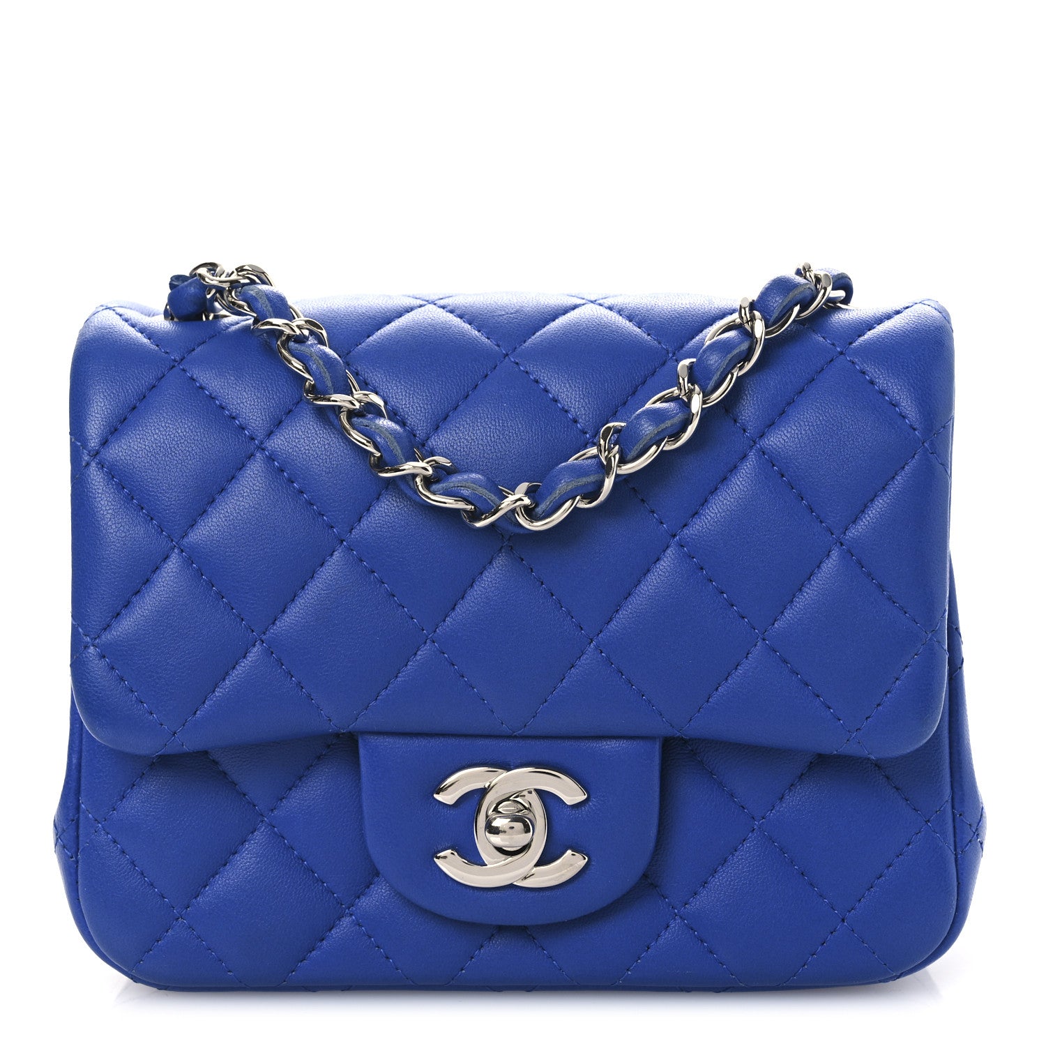 Chanel Lambskin Quilted Mini Square Flap Blue 1 of 12