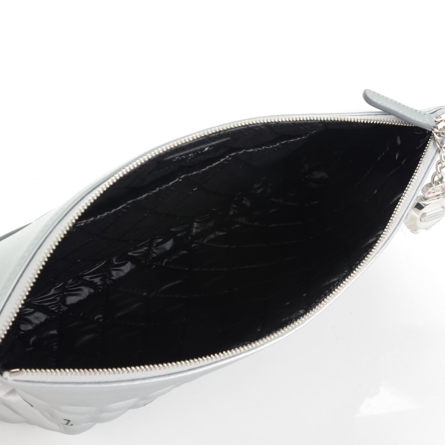 Metallic Calfskin Keyboard Pouch Silver
