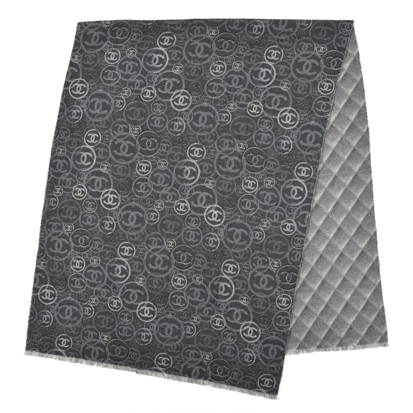 Cashmere CC Map Reversible Quilted Stole Grey