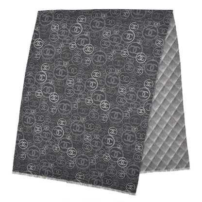 Chanel Cashmere CC Map Reversible Quilted Stole Grey 2 of 4