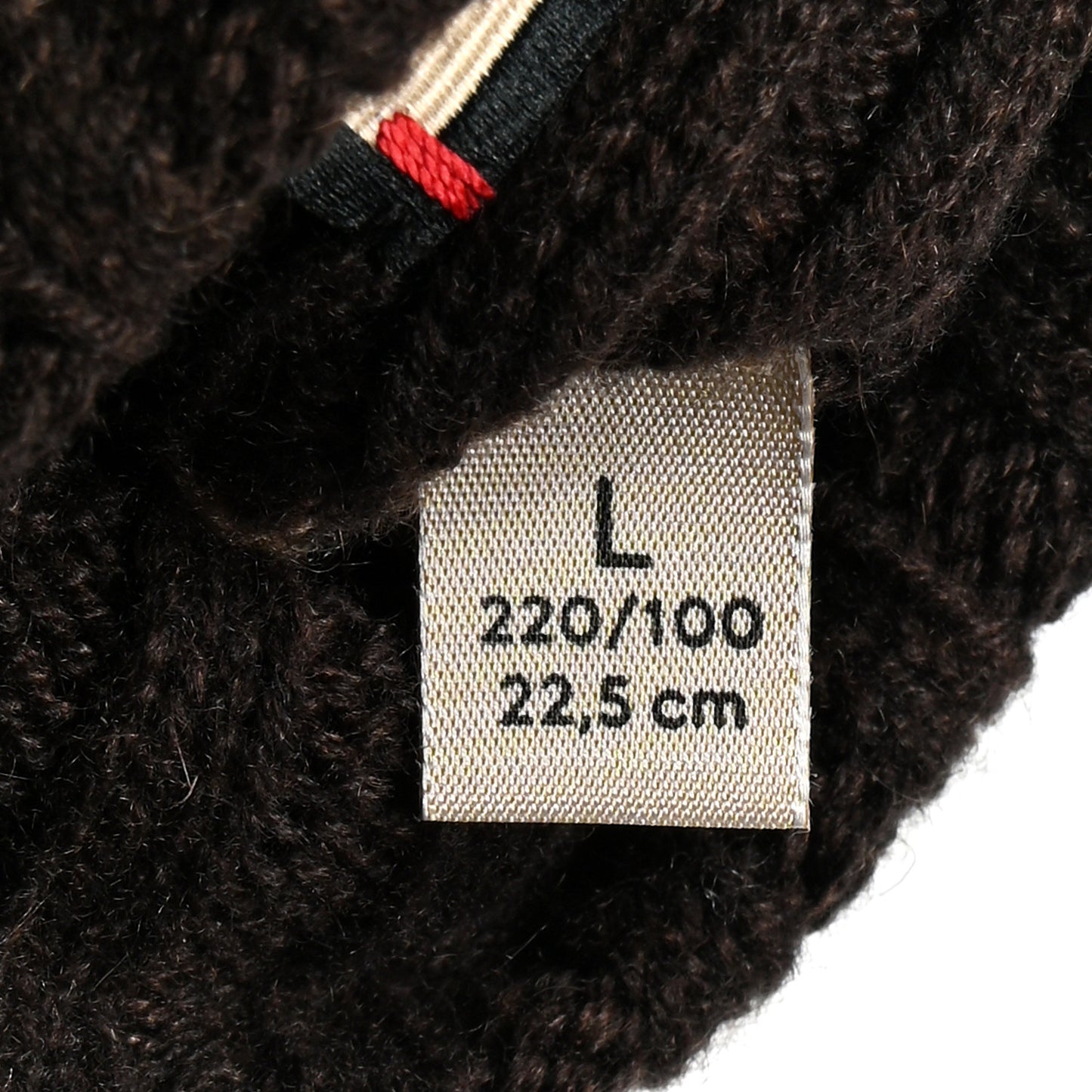 Cashmere GG Fingerless Gloves L Beige Dark Brown