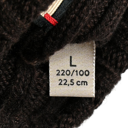 Gucci Cashmere GG Fingerless Gloves L Beige Dark Brown 5 of 5