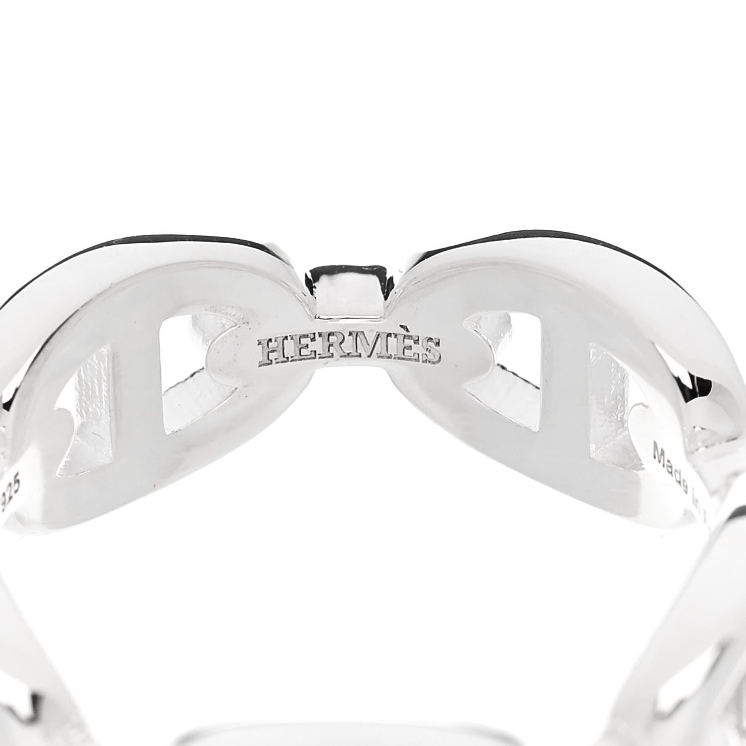 Hermes Sterling Silver PM Chaine d'Ancre Enchainee Band Ring 54 6.75 4 of 9