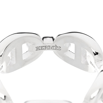 Hermes Sterling Silver PM Chaine d'Ancre Enchainee Band Ring 54 6.75 4 of 9