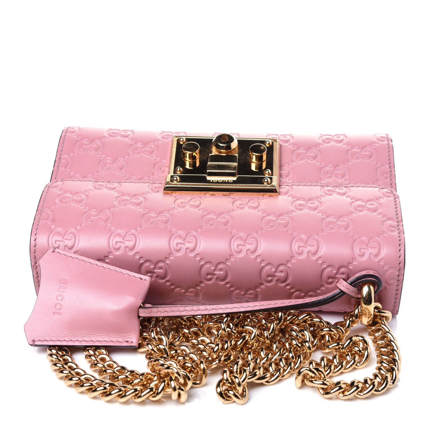Gucci Guccissima Small Padlock Shoulder Bag Rose Baby Candy 10 of 12