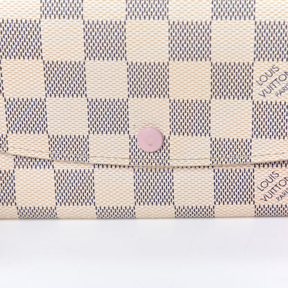 Louis Vuitton Damier Azur Emilie Wallet Rose Ballerine 7 of 8