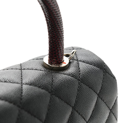 Chanel Caviar Lizard Embossed Quilted Small Coco Handle Flap Black 11 of 11