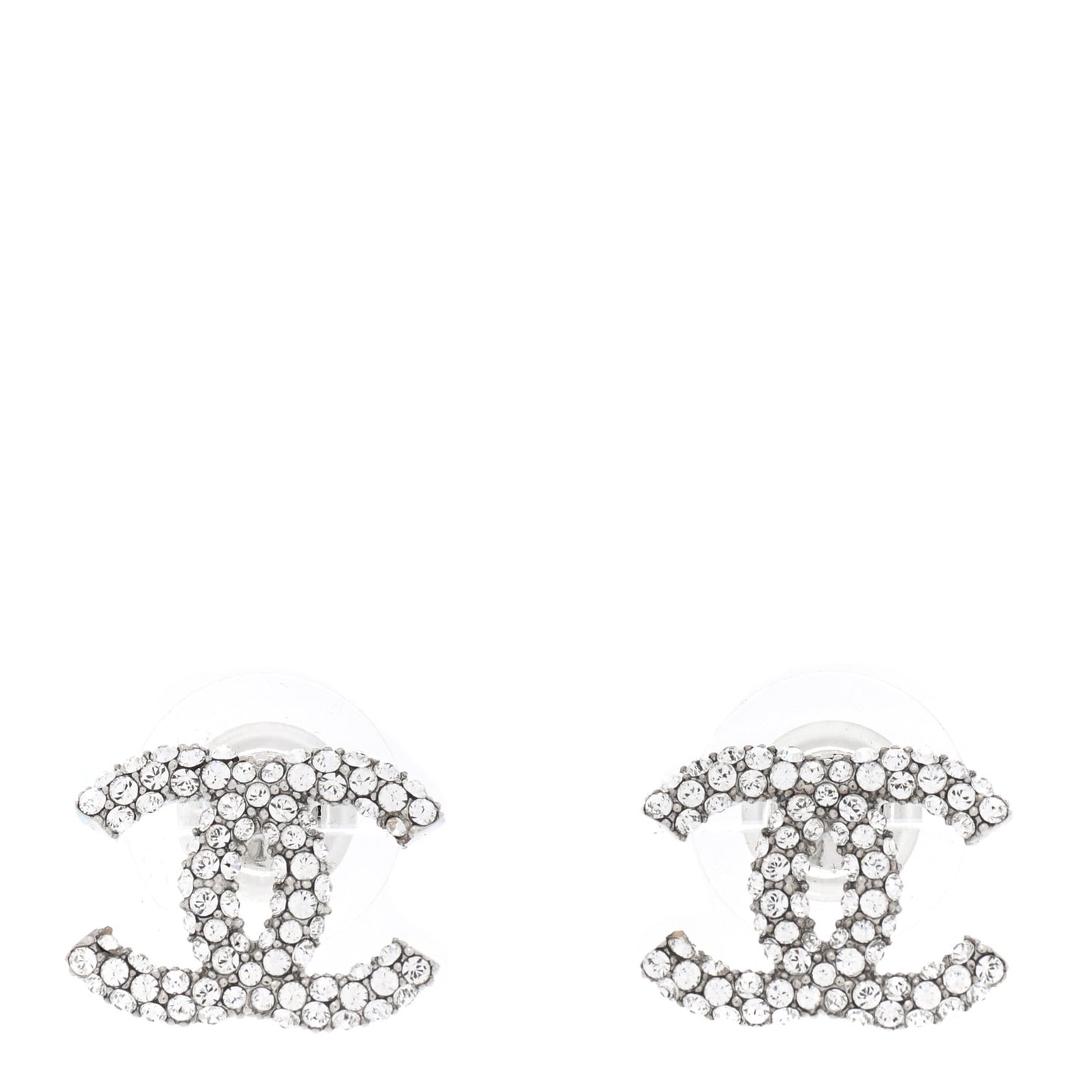 Crystal CC Earrings Silver