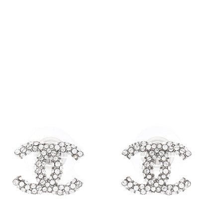 Chanel Crystal CC Earrings Silver 1 of 5