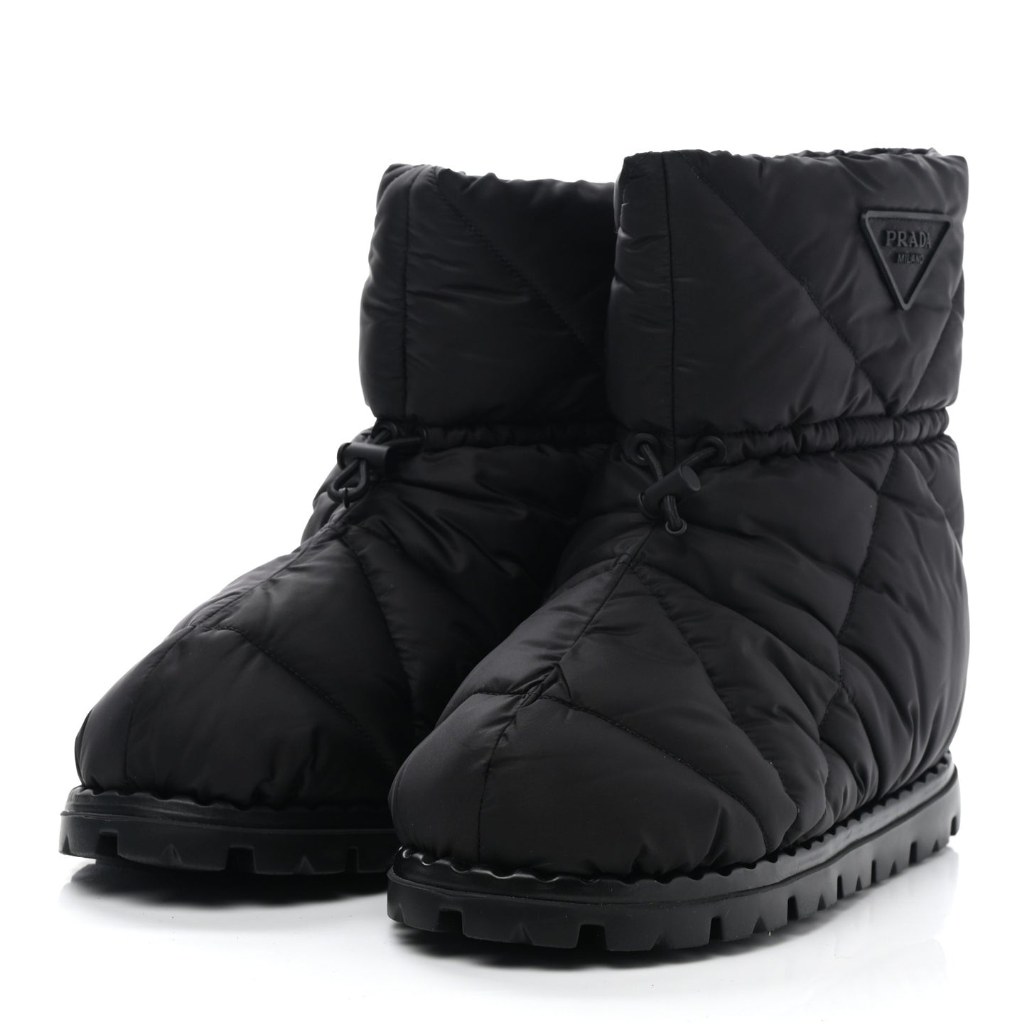 Re-Nylon Piuma Triangle Logo Padded Drawcord 20mm Snow Boots 38 Black