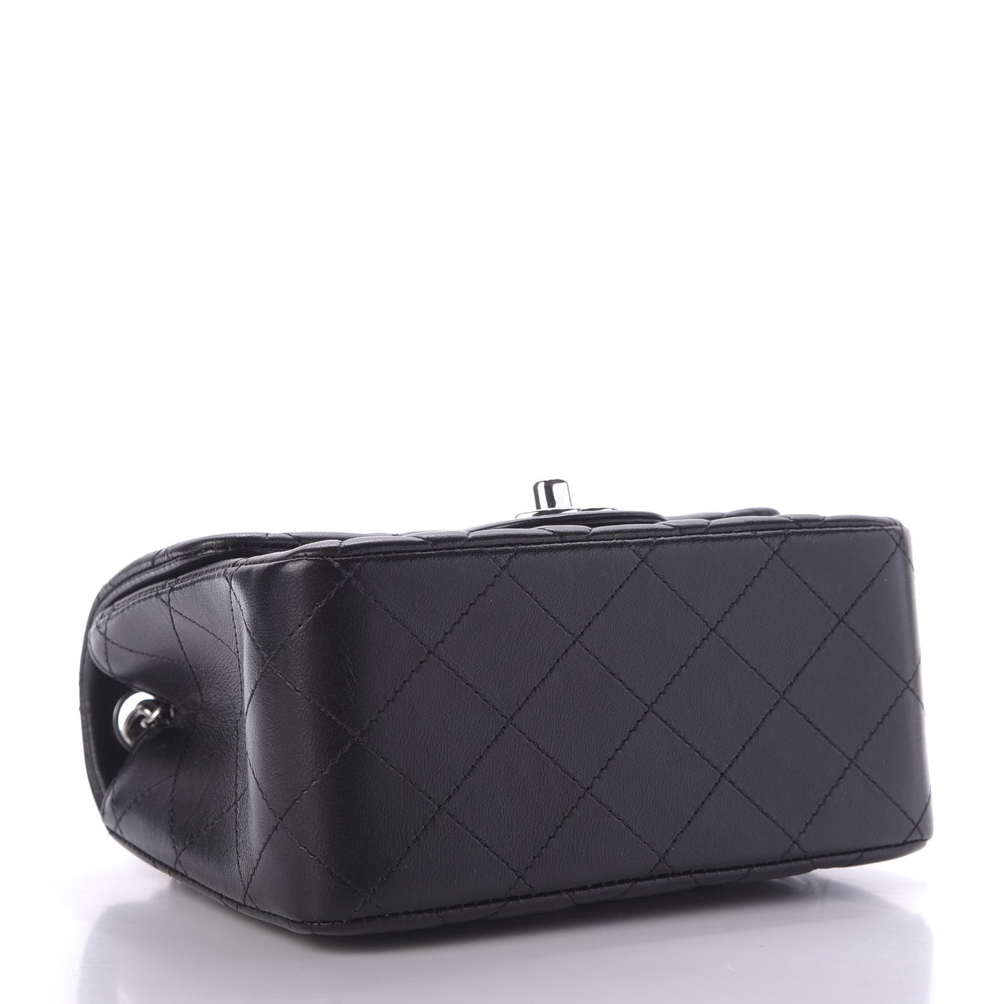 Lambskin Quilted Mini Square Flap Black