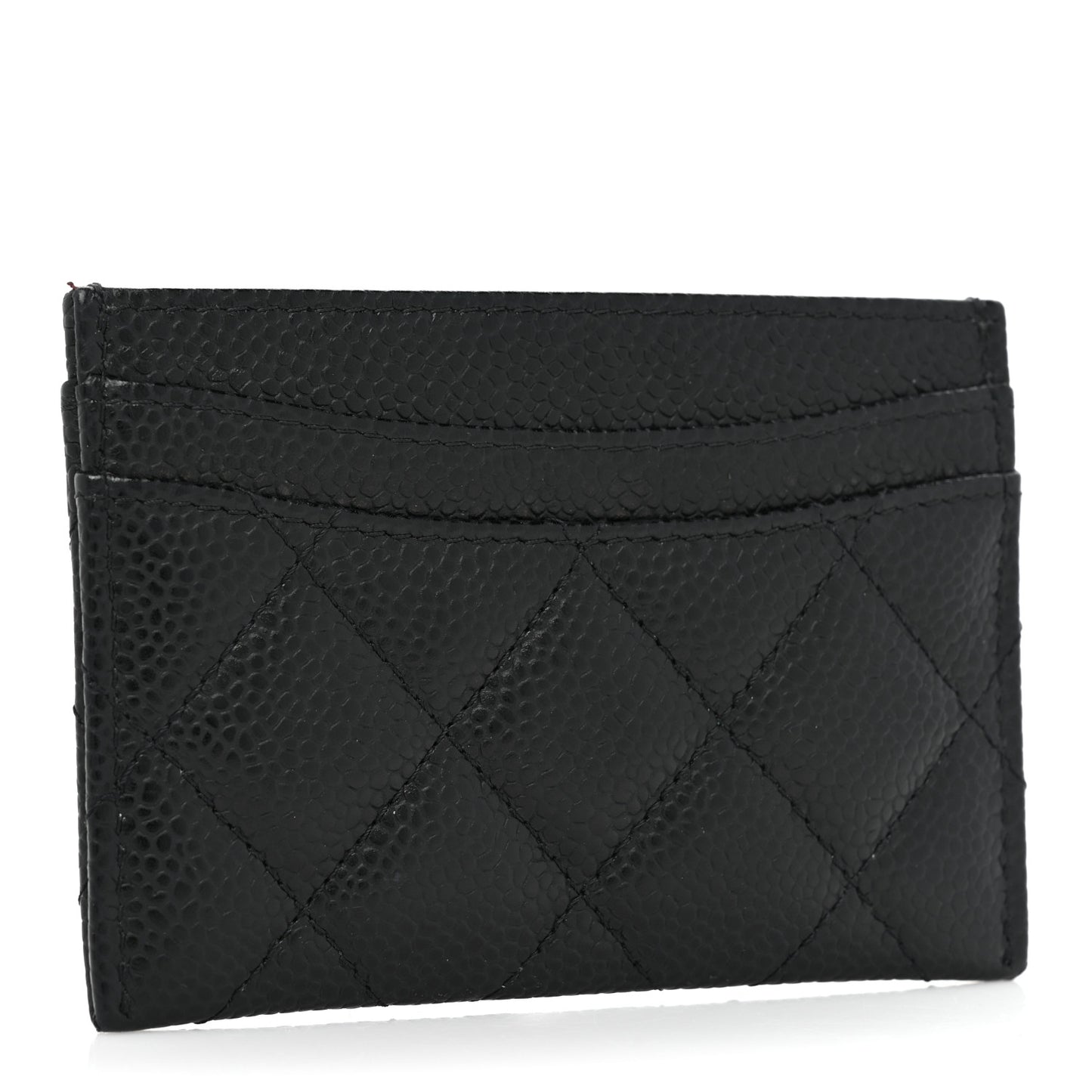 Caviar Quilted Card Holder Black