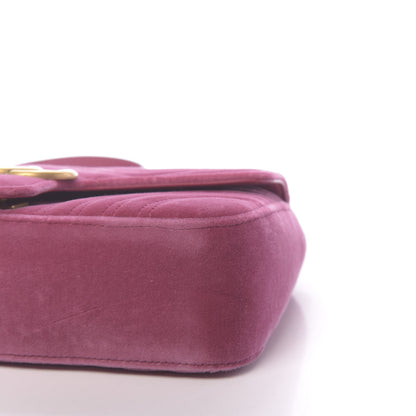 Gucci Velvet Matelasse Small GG Marmont Shoulder Bag Light Raspberry Rose 9 of 10
