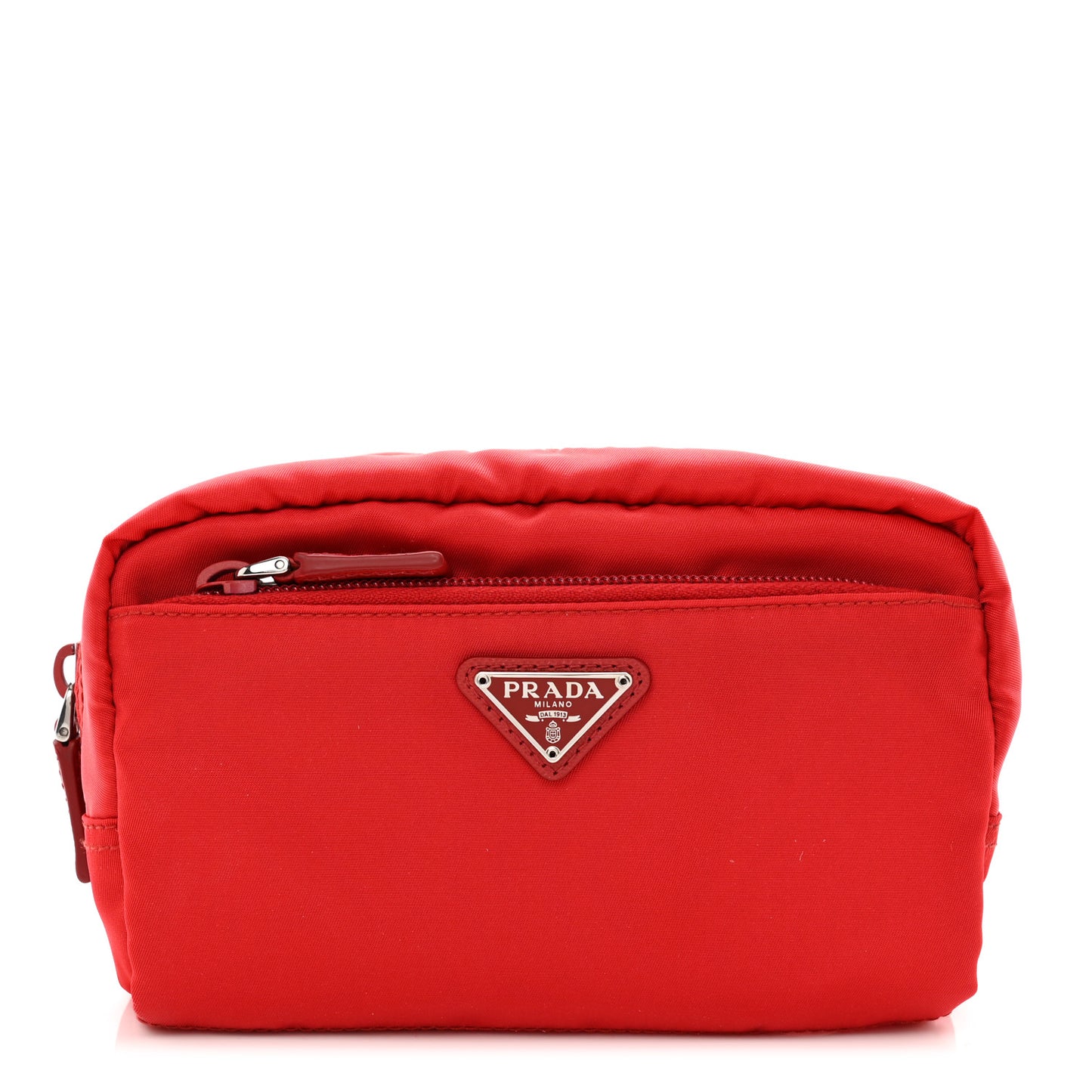 Tessuto Nylon Vela Cosmetic Pouch Rosso