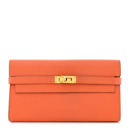 Hermes Epsom Kelly Longue Wallet Orange 1 of 9